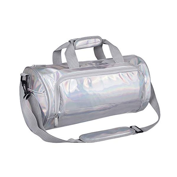 Wildkin Kids Dance Bag for Boys and Girls, Ideal Size for Ballet Class and Dance Recitals,100% Polyester Fabric Laminated Dance Duffel Bags Measures 17 x 8.5 x 8.5 Inches, BPA-Free (Holographic)