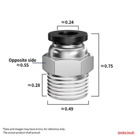 NANLACH Pneumatic Black Push Connect Fittings 1/4 Inch Tube OD x 1/4 Inch NPT Air Push Connect Tools Pneumatic Hose Fittings(Pack of 5)
