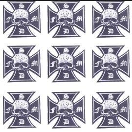 Unbranded SDFM Skull Cross Embroidered Iron On Patch 3" x 3 PB