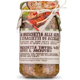 Bruschetta Spread with Olives & Anchovies, 6.3 oz, Premium Italian Appetizer, Bruschetta Topping, Artigiani dei Sapori, Product of Italy