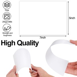 Utron 56 Pack 5x7 White Blank Cardstock Paper, 250GSM Thick, 90 lb, Printable on Both Sides