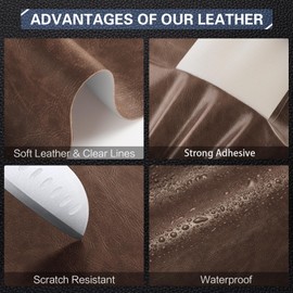 Leather Repair Kit for Furniture 16"x 31.5" Leather Tape Repair Patch Self Adhesive Sofa Vinyl Repair Patch Kit for Car Seat,Couch,Boat Seat,Chair - Classic Coffee