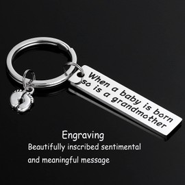 Kivosliviz Gifts for a New Grandma Keychain When a is Born So is a Grandmother Jewelry Gifts Soon to be a Grandma Keychain