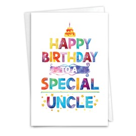 NobleWorks - 1 Birthday Greeting Card (Uncle) w/ 5 x 7 Envelope For Men, Him - Bday Special Uncle C8697BDG