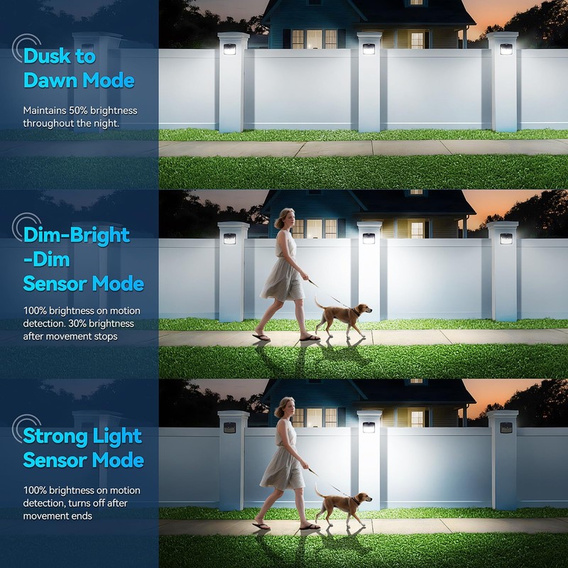 CLAONER Solar Lights Outdoor, [128 LED/6 Packs] Solar Motion Sensor