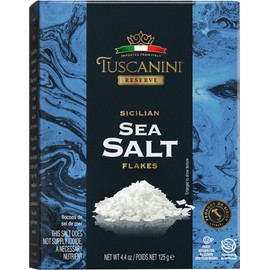 Tuscanini Italian Sea Salt Flakes, 4.4oz | Flaky Sea Salt for Baking & Cooking | Finishing Salt | Kosher Gourmet Salt