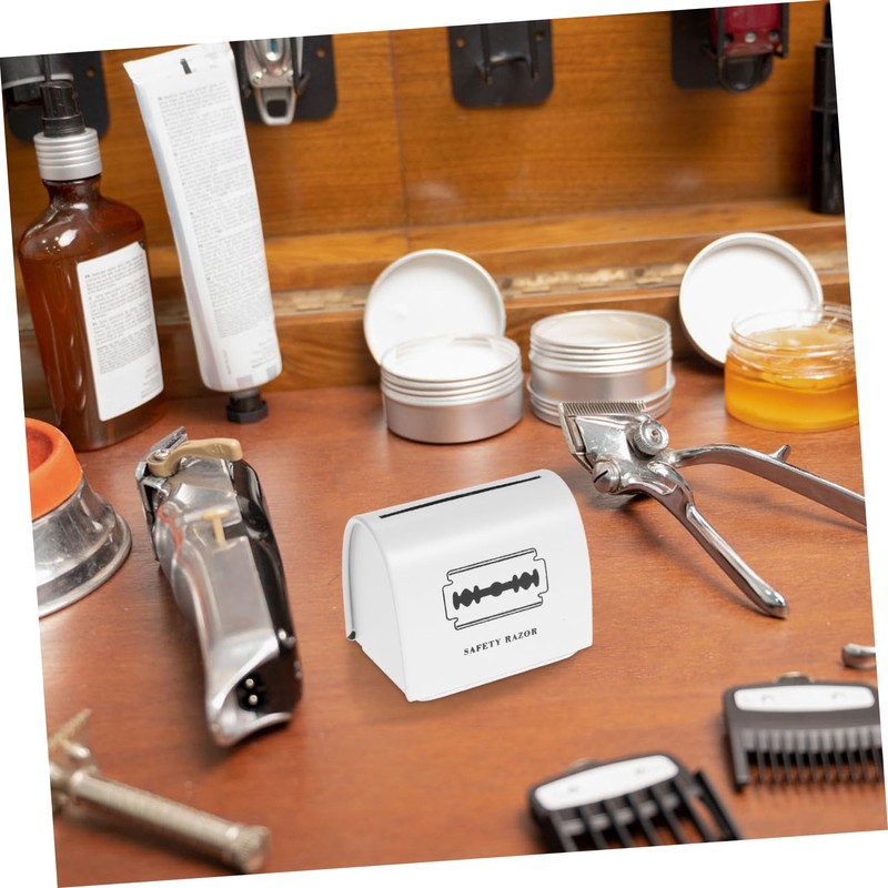 Mikinona Shaving Blade Disposal Case Printed Barbershop Blade Disposal Container