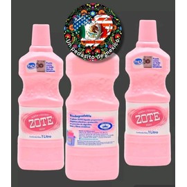Zote 3x ZOTE Rosa Liquido 1 Lt each Large Bottles Jabon  ZOTE Liquid Laundry Soap
