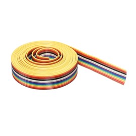 DMiotech 1 Pack of 14 Pins Flat IDC Rainbow Ribbon Cable 300 cm 1.27 mm Spacing Breadboard Jumper Wires for Electronics Projects
