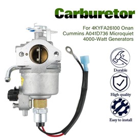 MOPASEN Carburetor for 4KYFA26100 Onan Cummins A041D736 Microquiet 4000-Watt Generators 4KYFA26100P 4KYFA26100K Replace# A042P619, A041D736, 146-0785