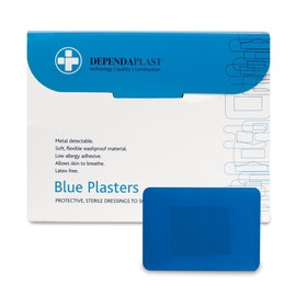 Reliance Medical Dependaplast REL545 Food Area Plaster, 7.5 cm x 5 cm, Blue (Pack of 50)