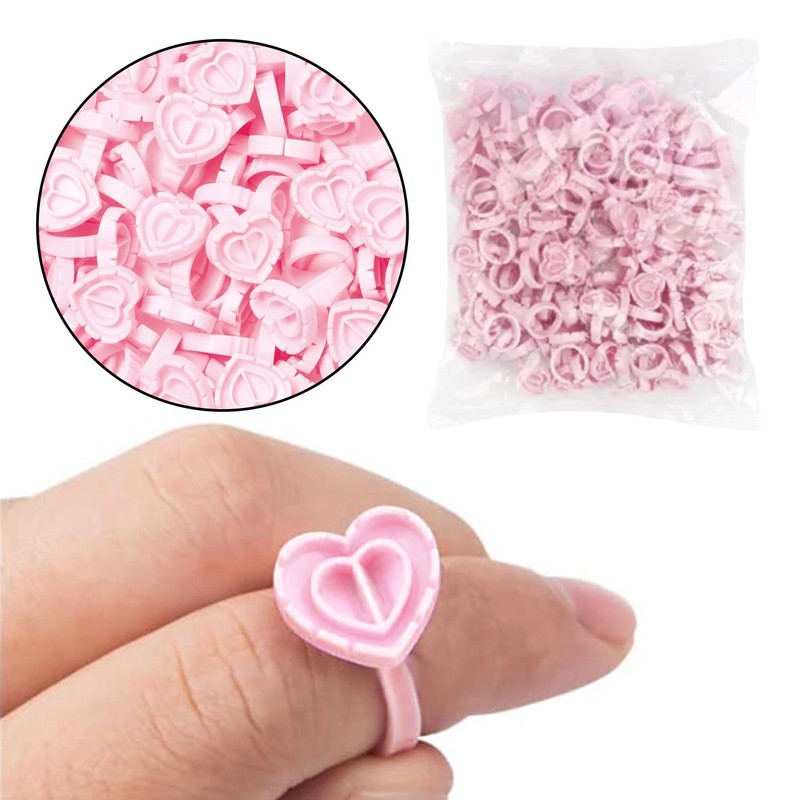 Studio Limited Eyelash Extension Glue Ring (100 PCS) Disposable Heart