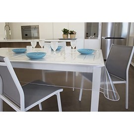 GEMITEX Transparent Glittered Tablecloth Gold Effect, Waxed, Made in Italy, 140 x 220 cm