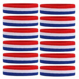 ONUPGO Sweatband Headbands for Men & Women -12PCS Sports Headbands Moisture Wicking Athletic Cotton Terry Cloth Head Band for Tennis,Basketball,Football,Gym,Working Out