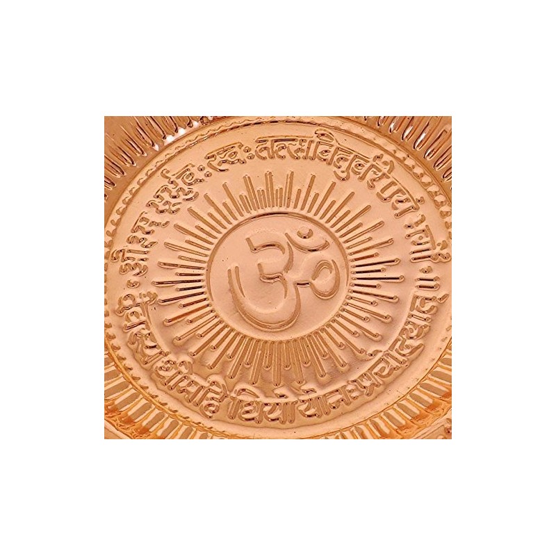 Prisha India Craft Copper Pooja Plates Thali for Diwali Gifts
