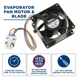 GE Appliances Refrigerator Evaporator Fan Motor WR60X26866, WR60X26033