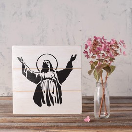Jesus Stencil Template - Reusable Stencils for Painting - Mylar Stencil for DIY Projects and Crafts