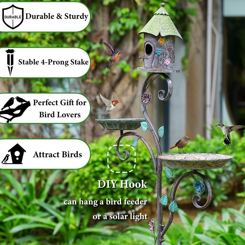 Aifeorzo 71" H Bird Baths for Outdoors, Bird Baths and