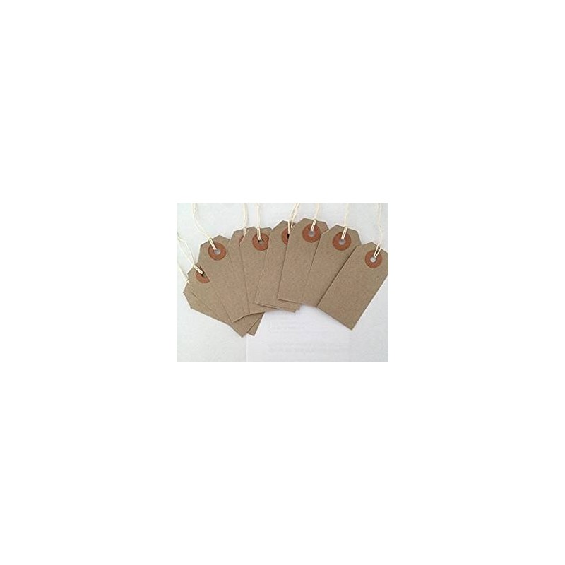 50 Large Brown/Buff (Manilla) Strung 134x67mm Tag/Tie On Luggage Craft