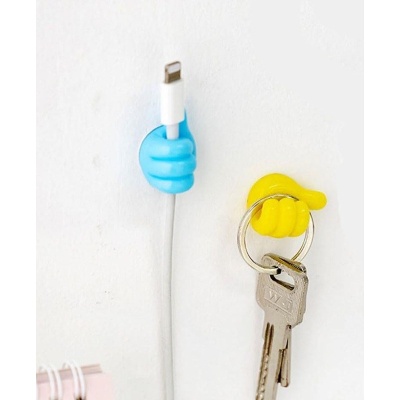 Silicone Thumb Wall Hooks, Fun Cord Holders, Cord Organizer for