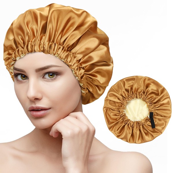 Mugust Satin Bonnet,1PC Silk Sleep Bonnets for Women, Adjustable Satin