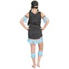 Generique - Indian costume with blue fringes for women Medium