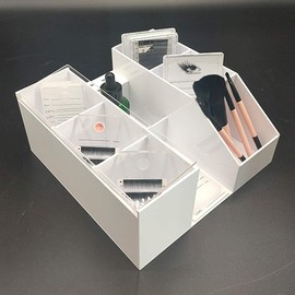 zalati Eyelashes Beauty Tool Storage Box Cosmetic Makeup Display False Eyelash Extension Container Organiser Tool Box Storage Box White Acrylic, White