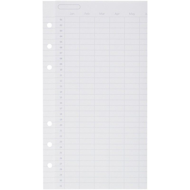 Filofax Personal Clipbook undated Year Planner Refill, Whites