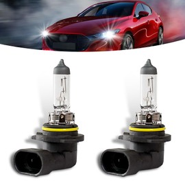 Flygun 2 PCS Car 9006 Halogen Bulb, 12V 55W Precise Filament Super Bright Anti-fog Low Beam Lights, with UV Resistant Quartz Glass Bulb, Universal Plug and Play Bulb Replacement for Car (White)