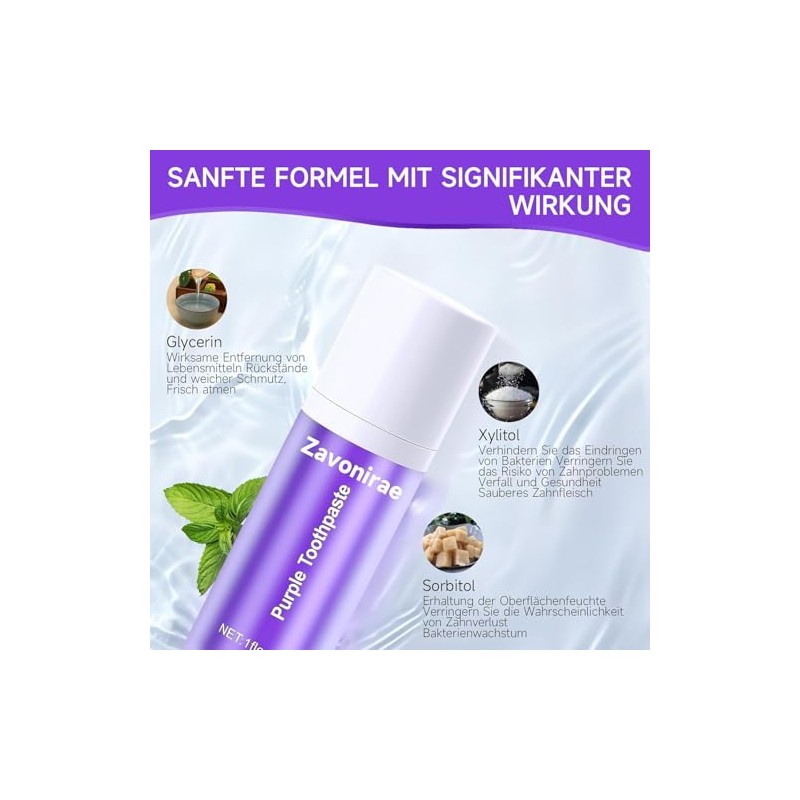 Purple Toothpaste White Teeth, 30 ml Purple Teeth Whitening Toothpaste,