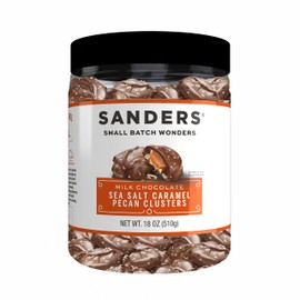 Sanders Milk Chocolate Sea Salt Caramel Pecan Clusters - 18 oz Tub