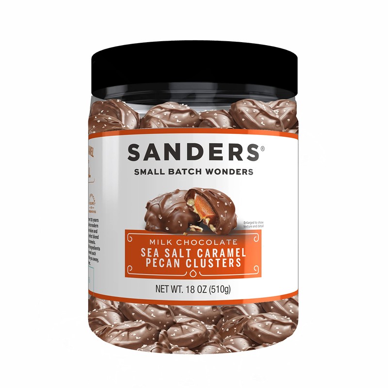 Sanders Milk Chocolate Sea Salt Caramel Pecan Clusters - 18