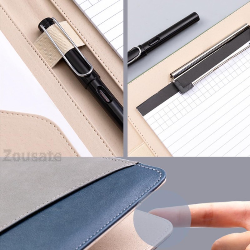 Tissting A4 Clipboard Folder, Leather Business Document Case Bag Portfolio