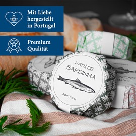 Feinkost Machado Paté 5er Set – Pasteten aus Thunfisch, Lachs, Sardinen, Muschel & Bacalhau (Kabeljau) | Portugiesische Feinkost | Gourmet Aufstriche als Geschenk oder Tapas Highlight