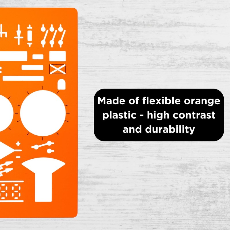Template for Technical Drawing Electronic Electrical Symbols Used on Plans