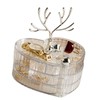 Rotating Jewelry Box with Lid Deer Antler Decoration 3 Layer