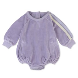 HonestBabyMultipack Short Romper Sets and Dresses 100% Organic Cotton for Infant Baby and Toddler Boys, Girls, Unisex, Lavendar with Stripe,3-6 Months