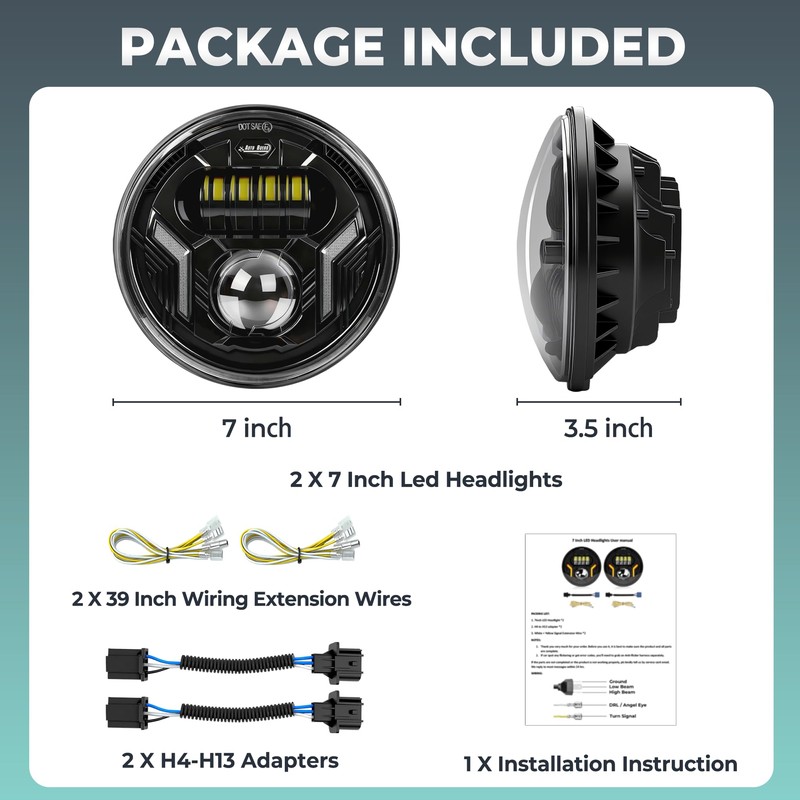 Auto Buero 2PCS 7 inch Led Headlight Round H6024 Led