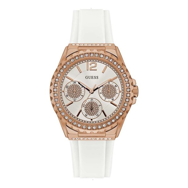 GUESS Factory Rose Gold Tone Multifunction Watch, U0846L5M-AMZUK