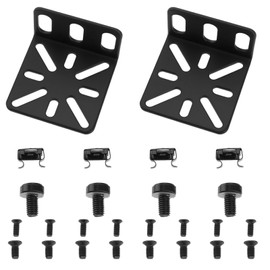 Be In Your Mind 2Pcs Switch Adjustable Rack Rack Mount Kit Adjustable Hole Distance 13-35mm Compatible with Buffalo Tech 17.3 Inch Compatible with Cisco 45x44.5x25mm Black