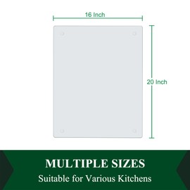 Phore Tempered Glass Cutting Board for Kitchen, Dishwasher Safe, Clear Cutting Board for Countertop, Scratch Resistant, Heat Resistant, Shatter Resistant (20"x16", Clear)