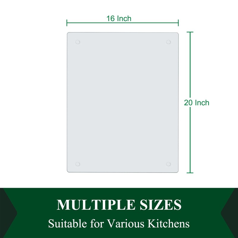 Phore Tempered Glass Cutting Board for Kitchen, Dishwasher Safe, Clear