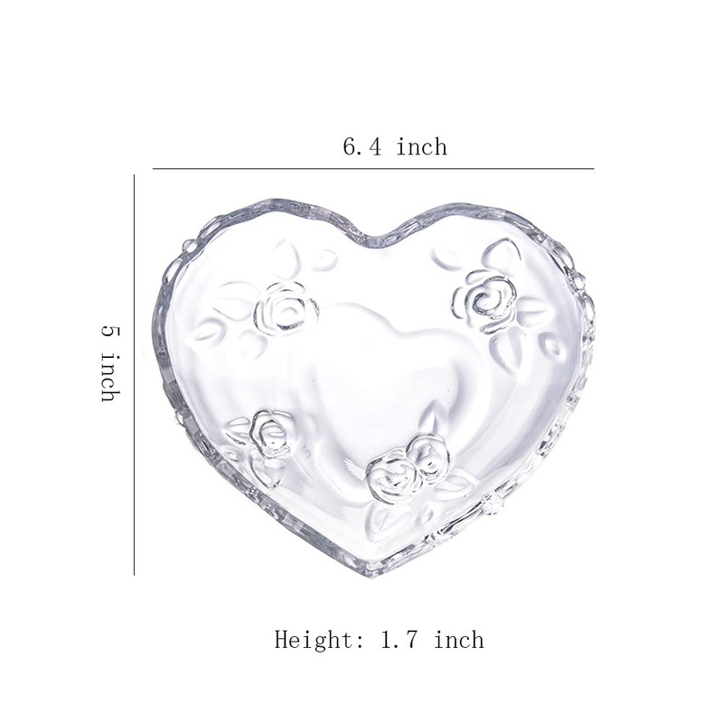 Gaolinci Cuenco de cristal en relieve en forma de corazón,