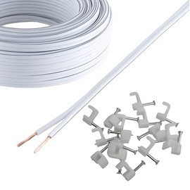 10M Long Reulin - Strand Speaker Cable, 10 M Wire for Home HiFi/Car Audio 0.75mm² 24x0.2 CCA (White, 10 Metres)