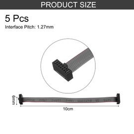 QUARKZMAN 5pcs IDC Ribbon Cable 1.27mm Pitch 6mm Width 10cm Length 10 Pin FC to FC Ribbon Connector Jumper Cable for PC LED Displays