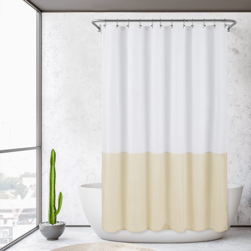 Alyvia Spring Waterproof Fabric Shower Curtain, Soft and Lightweight Fabric