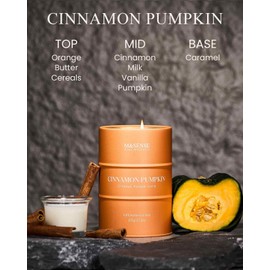 M&SENSE Cinnamon Pumpkin Scented Candles Large,Christmas Soy Candles,21.2oz 120 Hour Slow Burning,Aromatherapy Candle for Stress Relief Meditation Relaxing,Christmas Decor