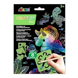 Scratch Book with Stencils - Dinosaur Theme, A Combination of Scratch Art and Stencils for Children Ages 3+, Arts and Crafts for Children, Green