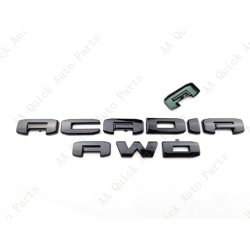 GMC 2PC Set Gloss Black Rear Tailgate Acadia AWD OVERLAY