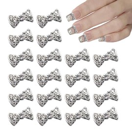 20Pcs Nail Charms Alloy 3D Nail Art Rhinestones Bow Nails Jewelry Accessories for Women Nail Decorations DIY Nail Salon